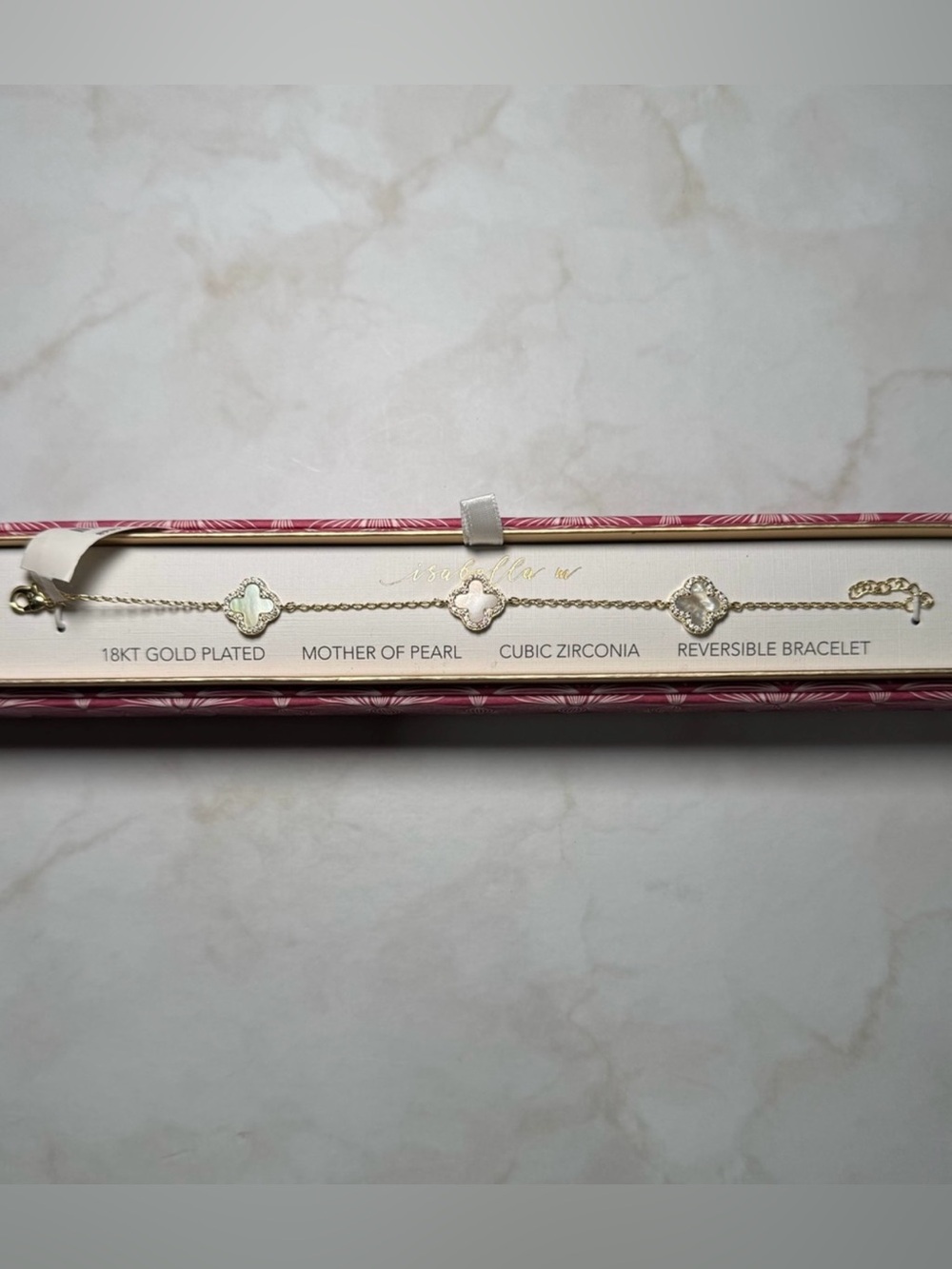 Mother of Pearl Clover Bracelet — Gold